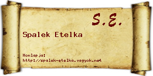 Spalek Etelka névjegykártya
